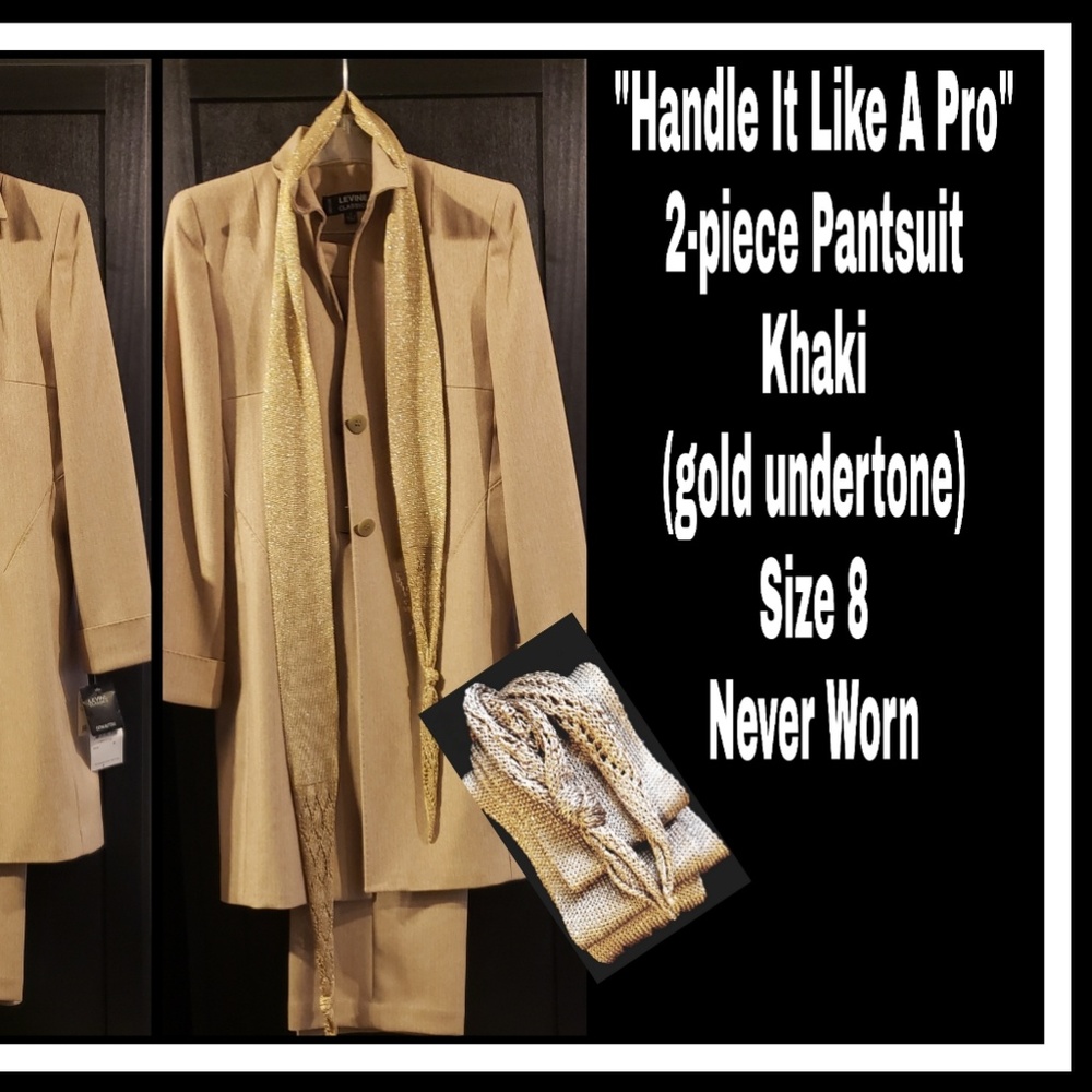 2-piece Pantsuit and skinny scarf